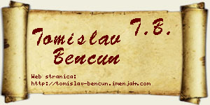 Tomislav Bencun vizit kartica